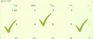 Calendar showing SME planning