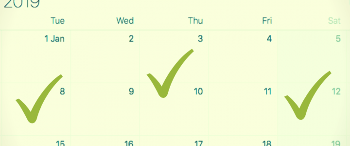 Calendar showing SME planning